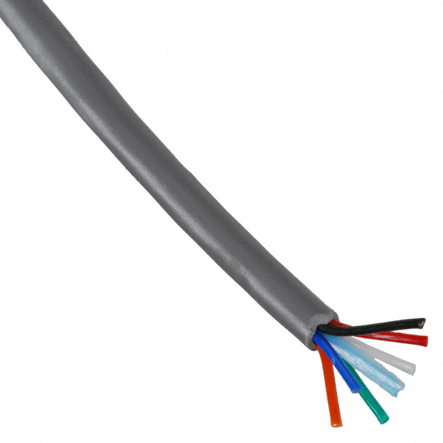 6 Conductor Multi-Conductor Cable Gray 22 AWG 100.0' (30.5m)